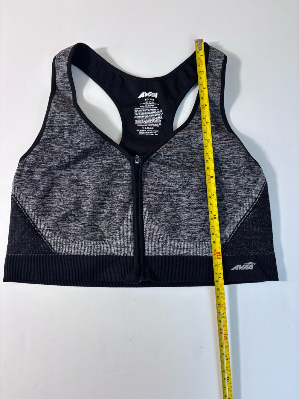 Avia Seamless Front-Zip Sports Bra Racerback Versatile Comfort Activewear Sz XXL - Picture 8 of 9